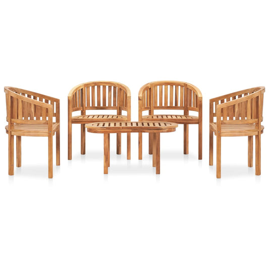 vidaXL Garden Lounge Set | Natural Teak | Smooth-sanded teak hardwood | Medium