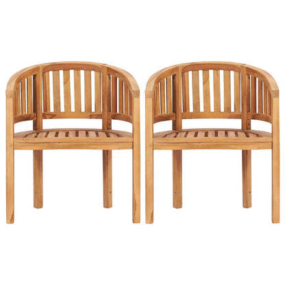 3059963 vidaXL 5 Piece Banana Garden Lounge Set Solid Teak Wood (2x48019+48027)