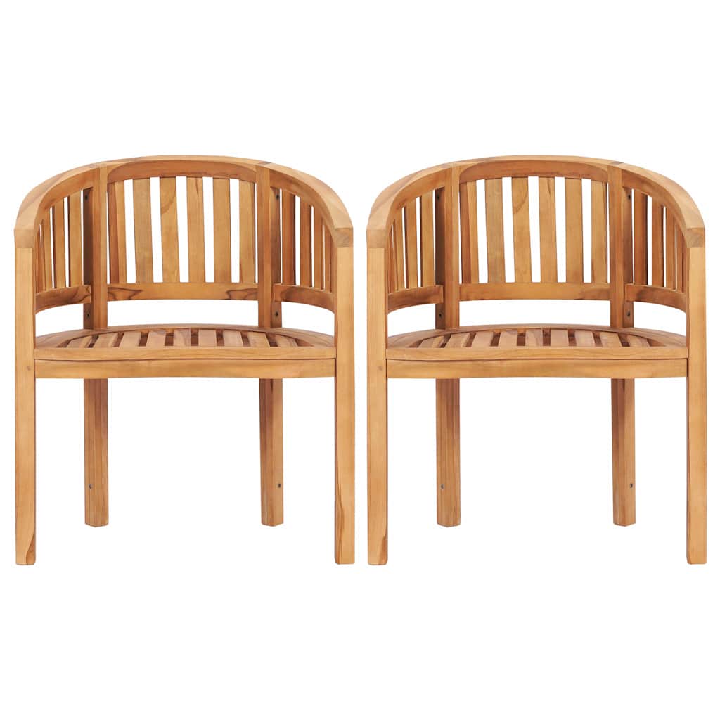 3059964 vidaXL 5 Piece Banana Garden Lounge Set Solid Teak Wood (48019+2x48020+48027)