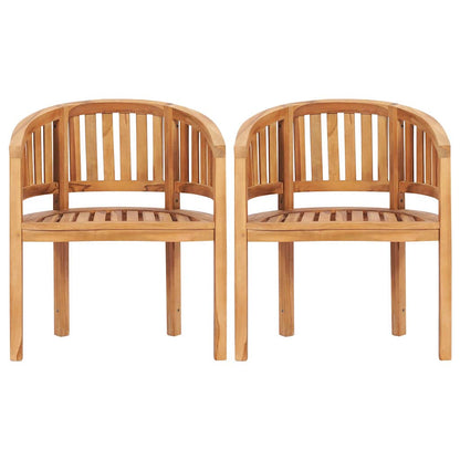 3059964 vidaXL 5 Piece Banana Garden Lounge Set Solid Teak Wood (48019+2x48020+48027)