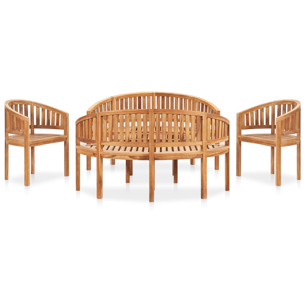 vidaXL Garden Lounge Set | Natural Teak | Solid Teak Wood | Medium | Durable