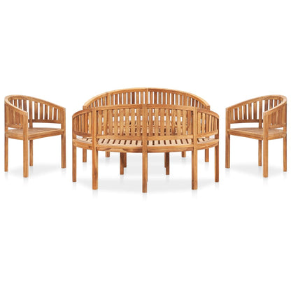 vidaXL Garden Lounge Set | Natural Teak | Solid Teak Wood | Medium | Durable
