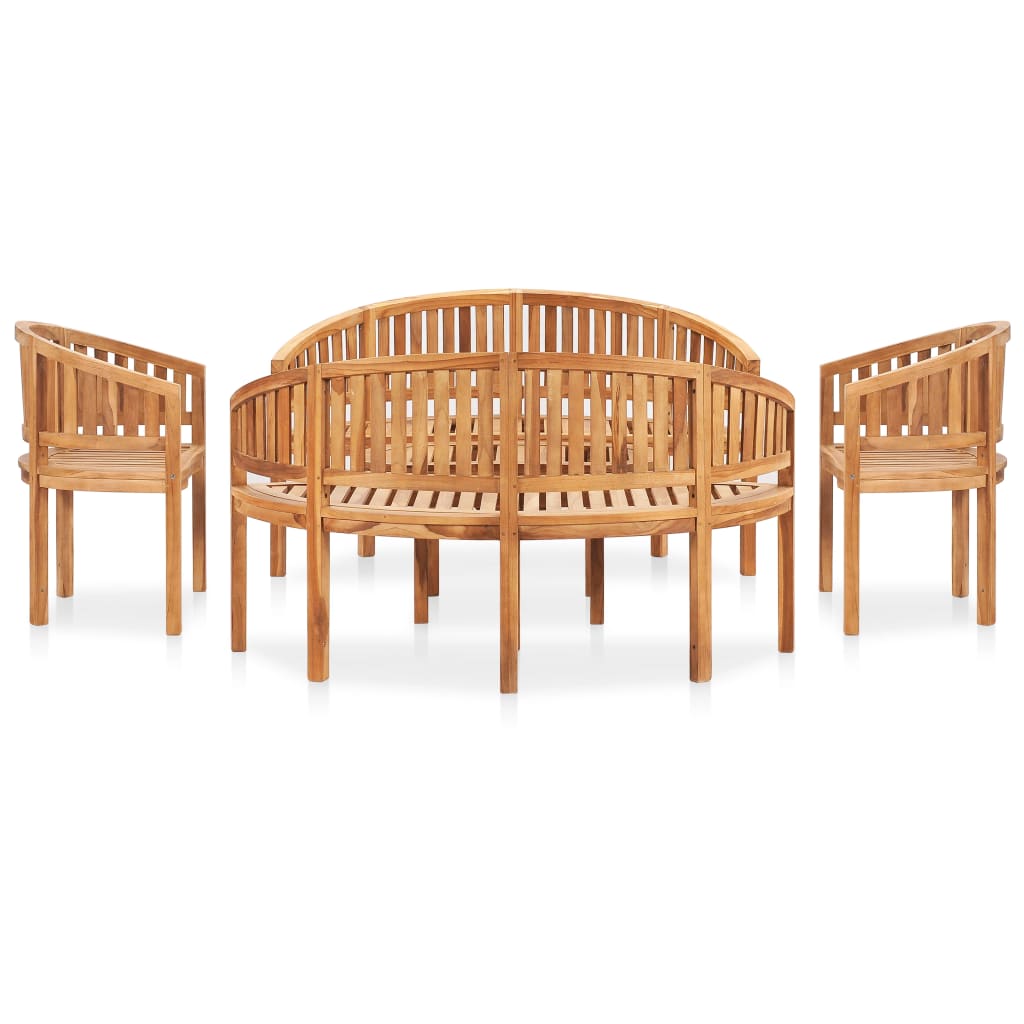 vidaXL Garden Lounge Set | Natural Teak | Solid Teak Wood | Medium | Durable
