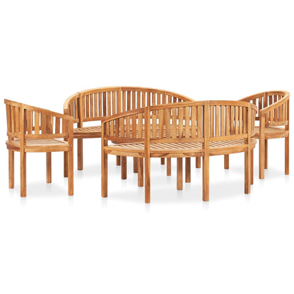 vidaXL Garden Lounge Set | Natural Teak | Solid Teak Wood | Medium | Durable