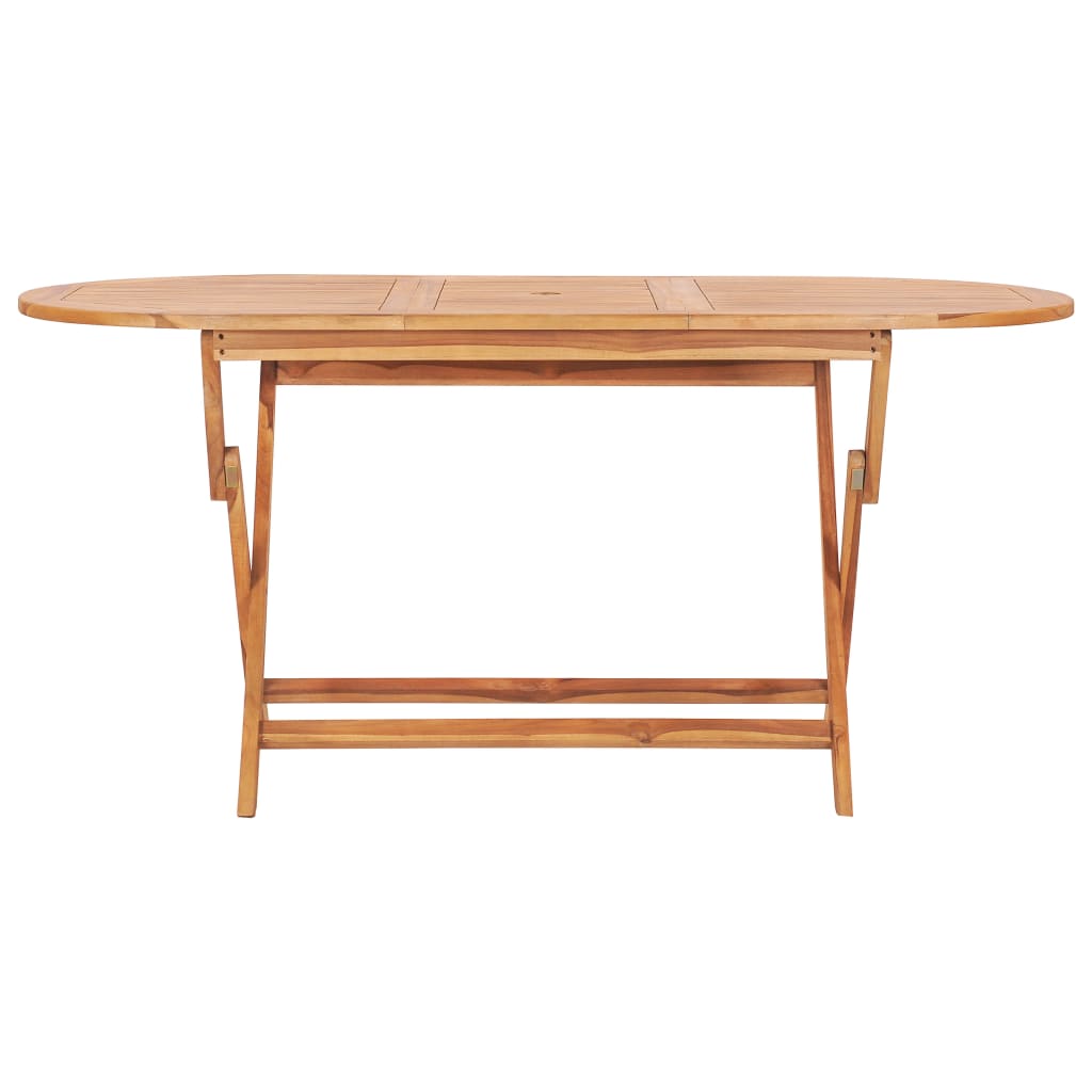 vidaXL 9 Piece Folding Outdoor Dining Set Solid Teak Wood