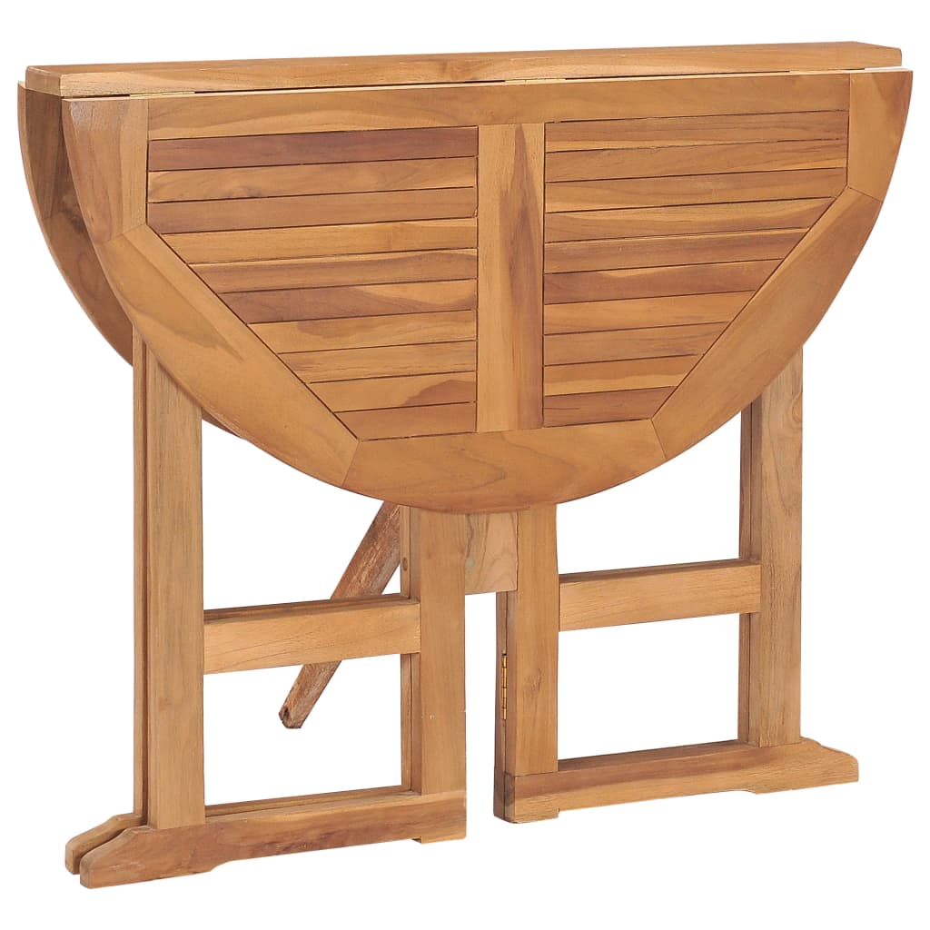 3059977 vidaXL 5 Piece Folding Outdoor Dining Set Solid Teak Wood (315442+315446)