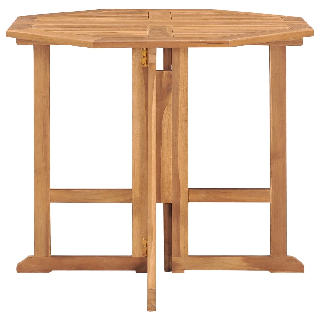 3059979 vidaXL 5 Piece Folding Outdoor Dining Set Solid Teak Wood (315442+315447)