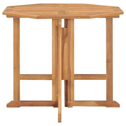 vidaXL Outdoor Dining Set | Natural Teak | 5 Piece | Folding | Round