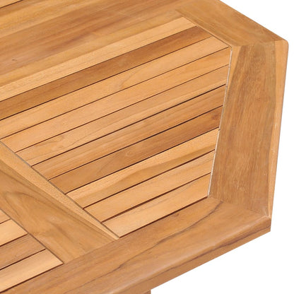 vidaXL Outdoor Dining Set | Natural Teak | 5 Piece | Folding | Round