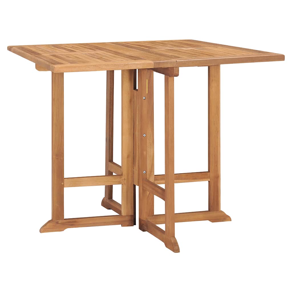 3059981 vidaXL 5 Piece Folding Outdoor Dining Set Solid Teak Wood (315442+315448)