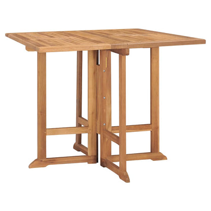 3059981 vidaXL 5 Piece Folding Outdoor Dining Set Solid Teak Wood (315442+315448)