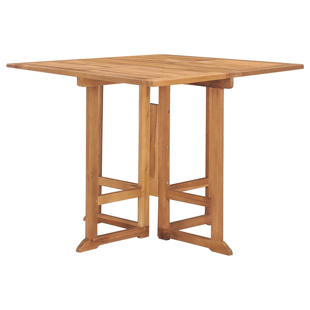 3059981 vidaXL 5 Piece Folding Outdoor Dining Set Solid Teak Wood (315442+315448)