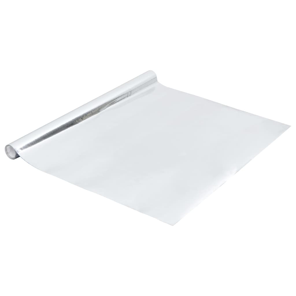 vidaXL Self-adhesive Furniture Film High Gloss Silver 500x90 cm PVC