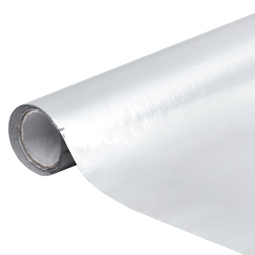 vidaXL Self-adhesive Furniture Film High Gloss Silver 500x90 cm PVC