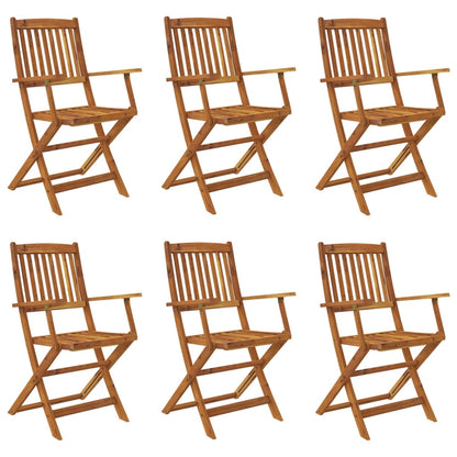vidaXL Dining Set | Brown | Solid Acacia wood | Medium |  Foldable