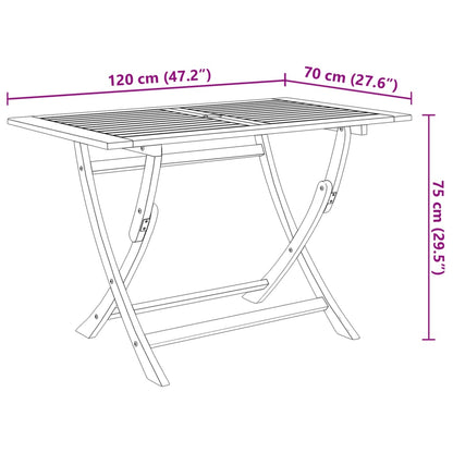 vidaXL Dining Set | Brown | Solid Acacia wood | Medium |  Foldable