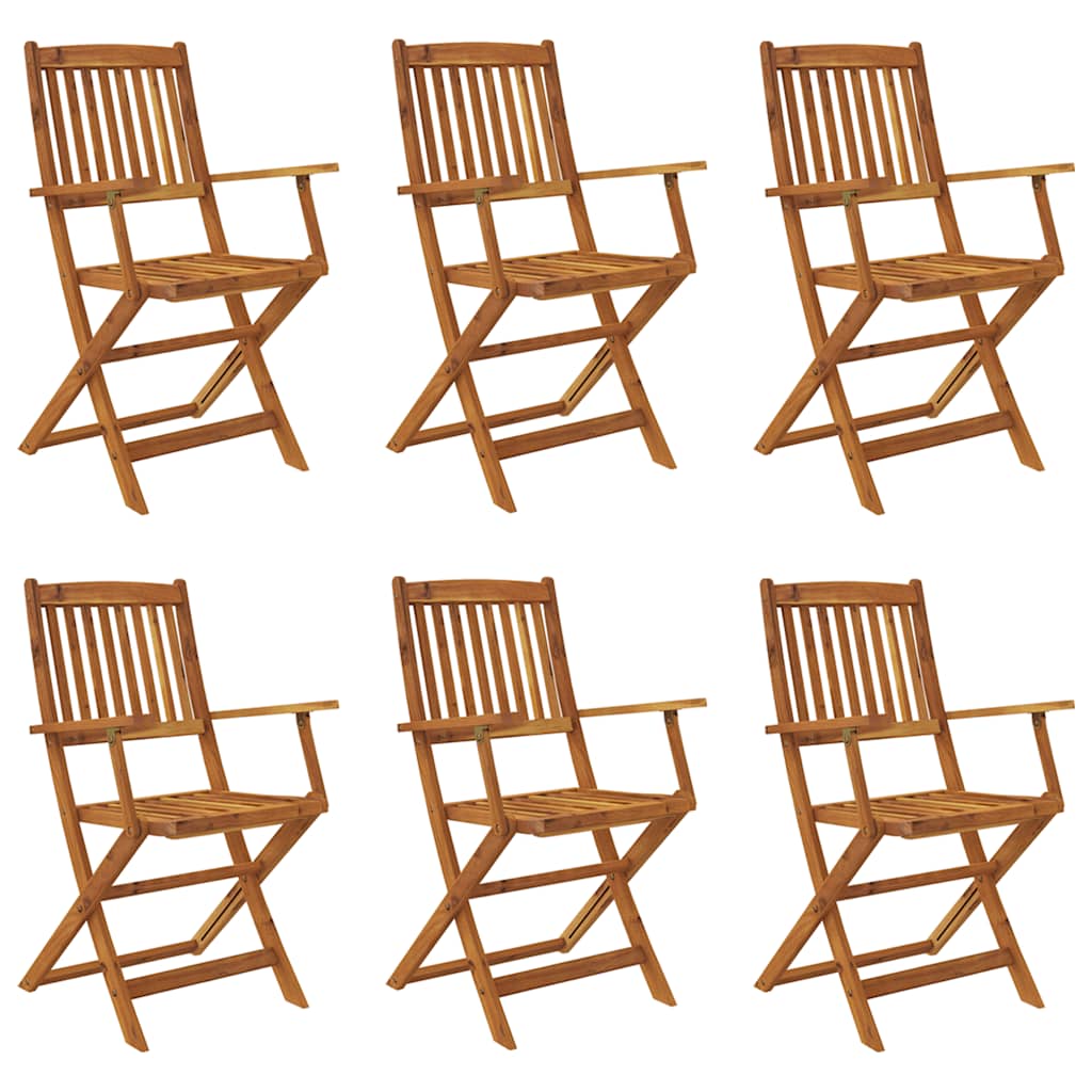 vidaXL 7 Piece Folding Garden Dining Set Solid Acacia Wood