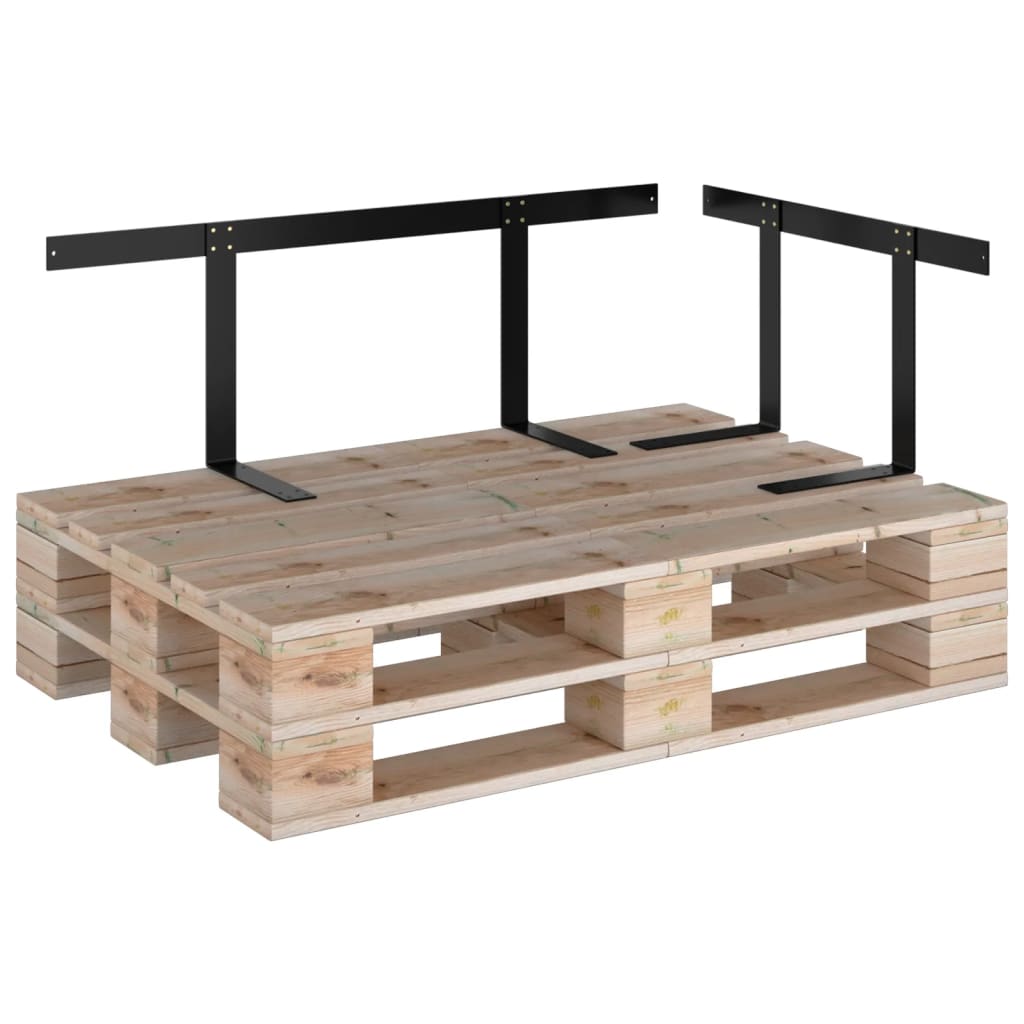 315790 vidaXL Backrest for Pallet Sofa Black 110 cm Iron