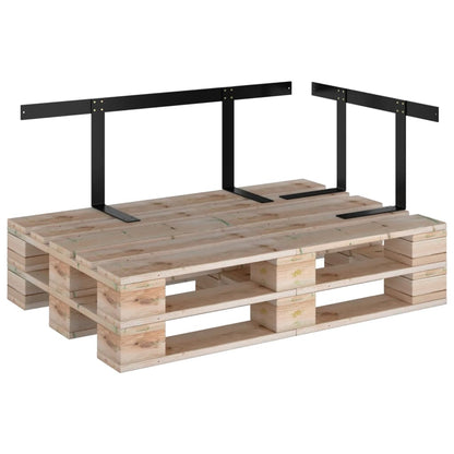 315790 vidaXL Backrest for Pallet Sofa Black 110 cm Iron
