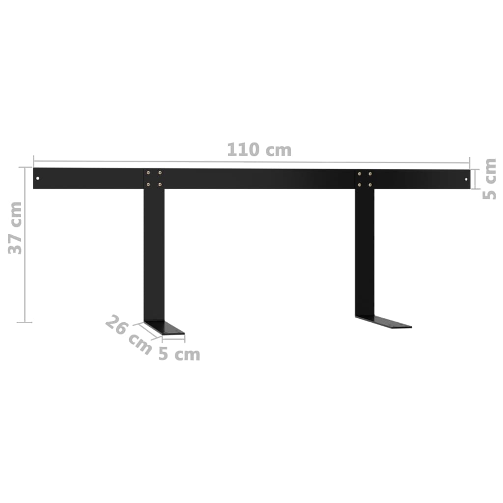 315790 vidaXL Backrest for Pallet Sofa Black 110 cm Iron