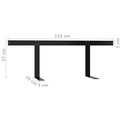 315790 vidaXL Backrest for Pallet Sofa Black 110 cm Iron