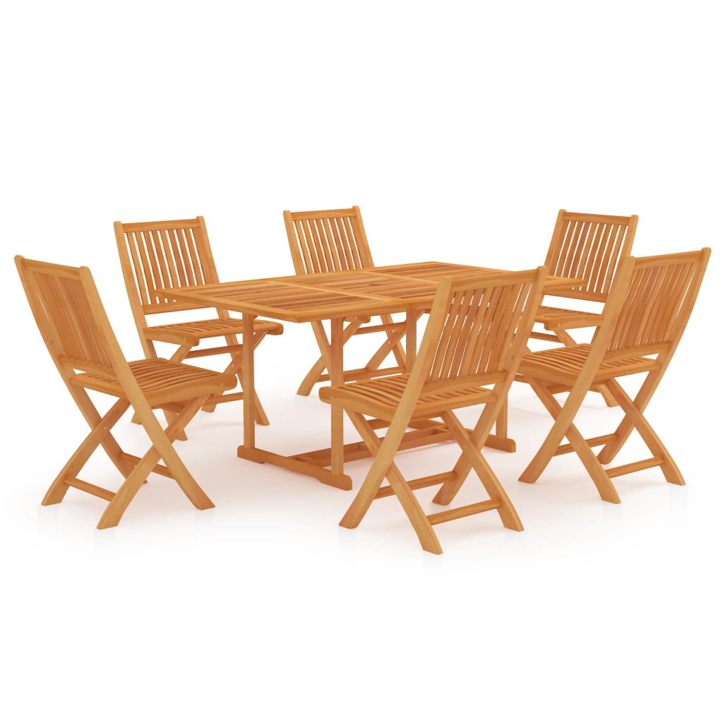 vidaXL 7 Piece Garden Dining Set Solid Teak Wood