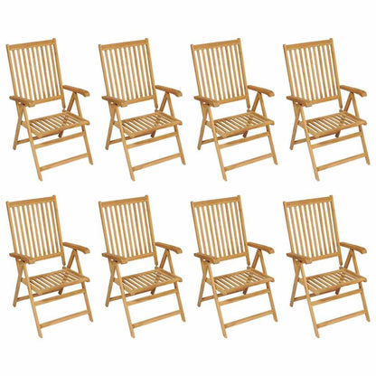 vidaXL 9 Piece Garden Dining Set Solid Teak Wood