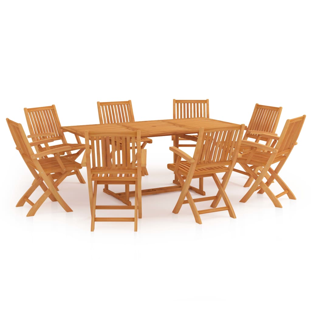 vidaXL Garden Dining Set | Natural teak | Fine sanded teak hardwood | Large