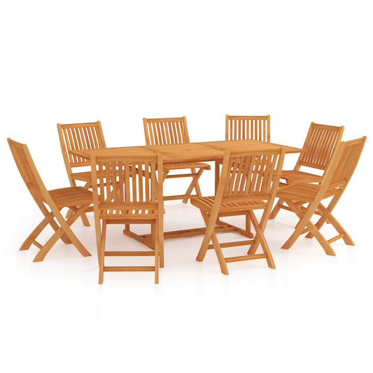 3059578 vidaXL 9 Piece Garden Dining Set Solid Teak Wood (43034+4x315105)
