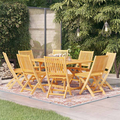 3059578 vidaXL 9 Piece Garden Dining Set Solid Teak Wood (43034+4x315105)
