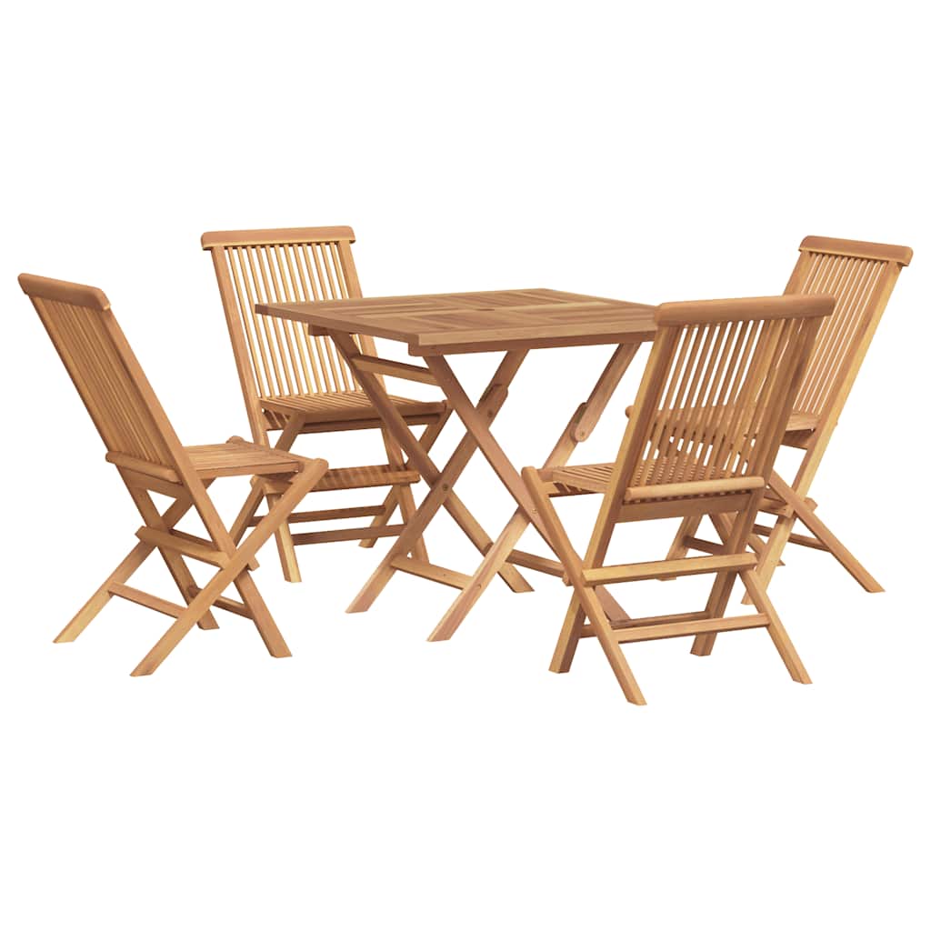 3059583 vidaXL 5 Piece Garden Dining Set Solid Teak Wood (47419+43040)