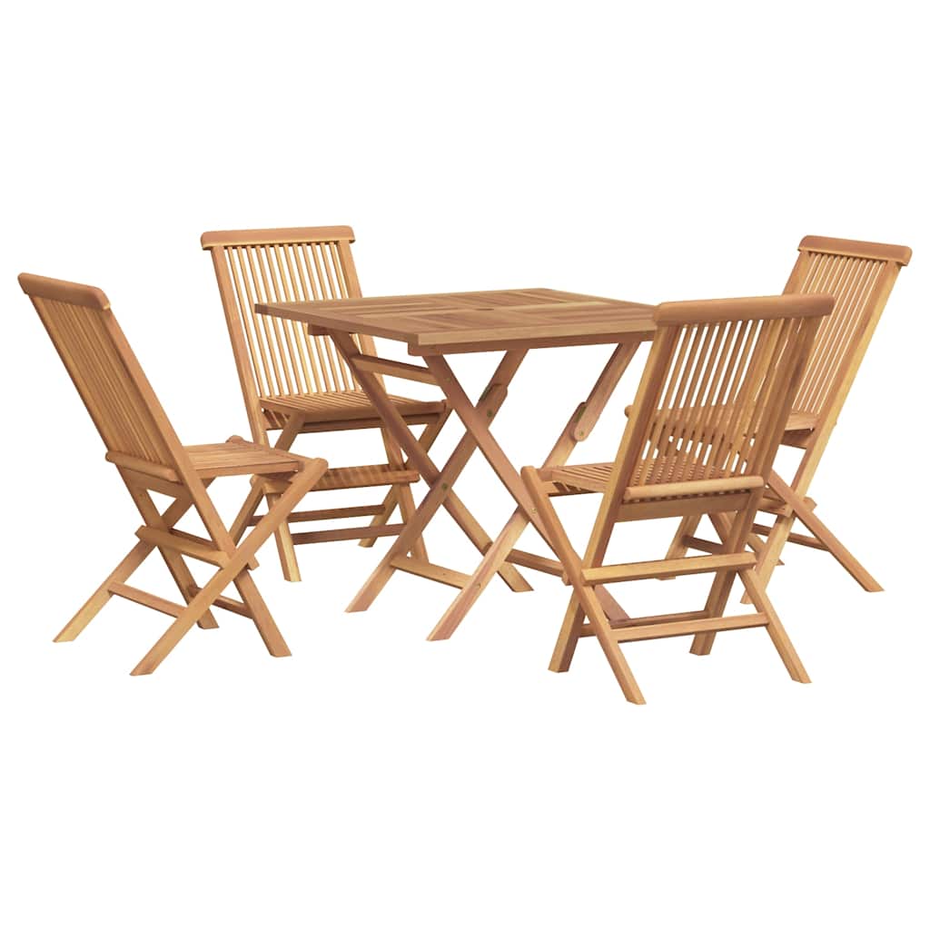3059583 vidaXL 5 Piece Garden Dining Set Solid Teak Wood (47419+43040)