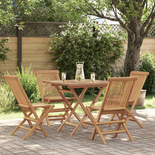 3059583 vidaXL 5 Piece Garden Dining Set Solid Teak Wood (47419+43040)