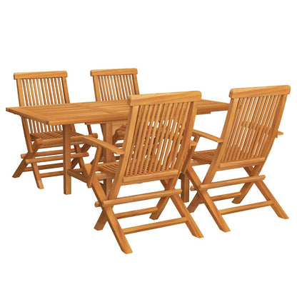 vidaXL Garden Dining Set | Warm brown | Fine sanded teak hardwood | Foldable
