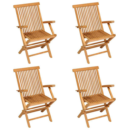 vidaXL Garden Dining Set | Warm brown | Fine sanded teak hardwood | Foldable