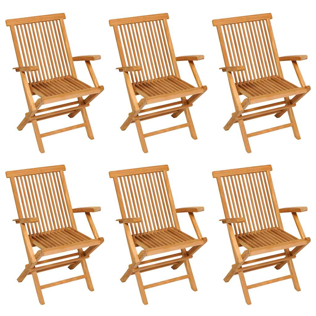 vidaXL 7 Piece Garden Dining Set Solid Teak Wood