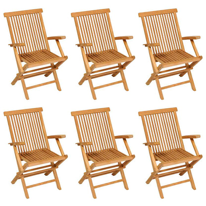 vidaXL 7 Piece Garden Dining Set Solid Teak Wood