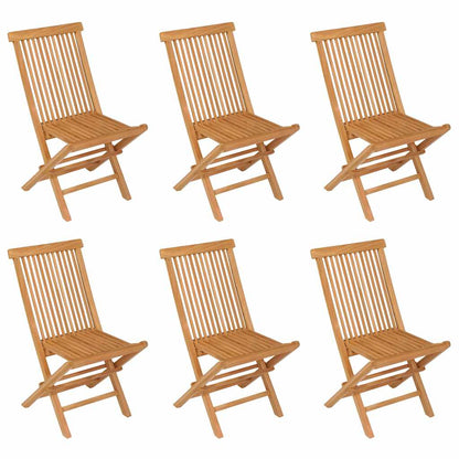 vidaXL 7 Piece Garden Dining Set Solid Teak Wood
