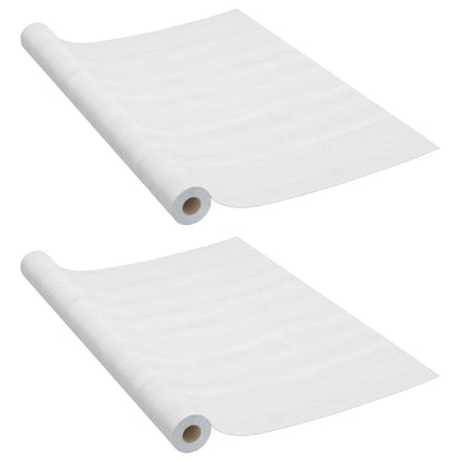 vidaXL Self-adhesive Furniture Films 2 pcs White Wood 500x90 cm PVC