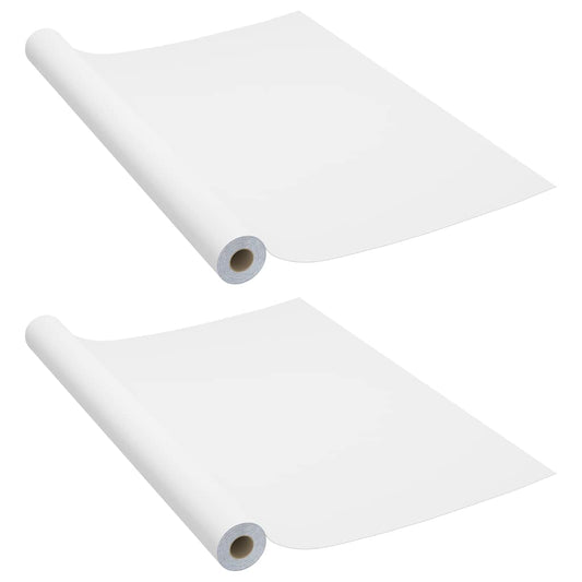 3059651 vidaXL Self-adhesive Furniture Films 2 pcs White 500x90 cm PVC (2x146122)