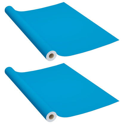 vidaXL Self-adhesive Furniture Films 2 pcs Azure 500x90 cm PVC