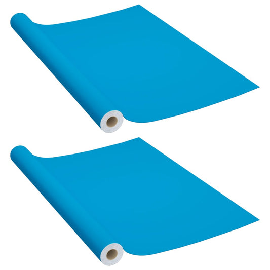3059655 vidaXL Self-adhesive Furniture Films 2 pcs Azure 500x90 cm PVC (2x146126)
