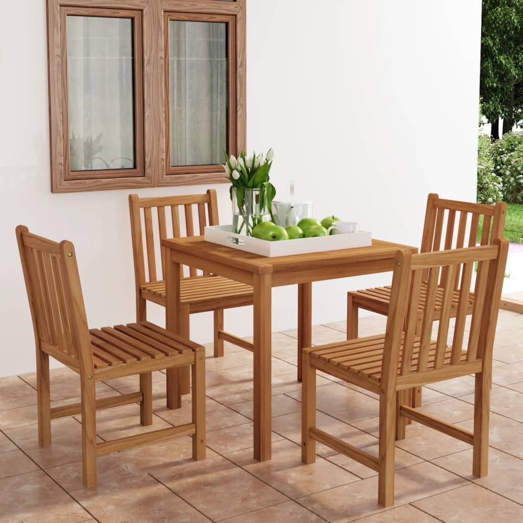 vidaXL Garden Dining Set | Warm Brown | Fine sanded teak hardwood | Medium