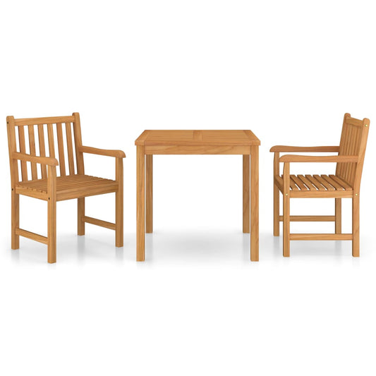 vidaXL 3 Piece Garden Dining Set 80x80 cm Solid Teak Wood