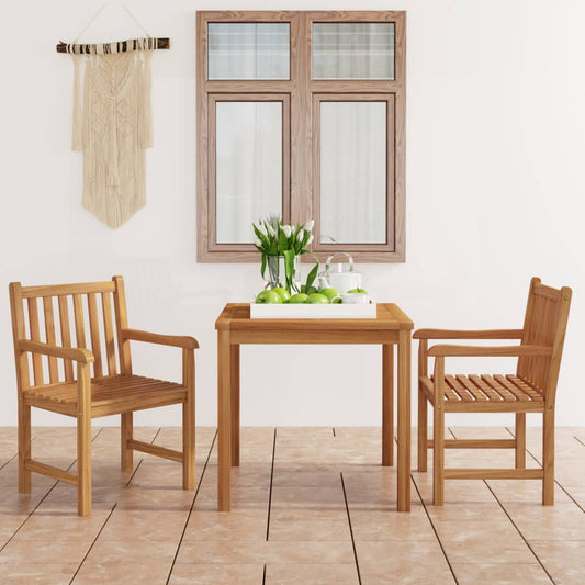 vidaXL 3 Piece Garden Dining Set 80x80 cm Solid Teak Wood