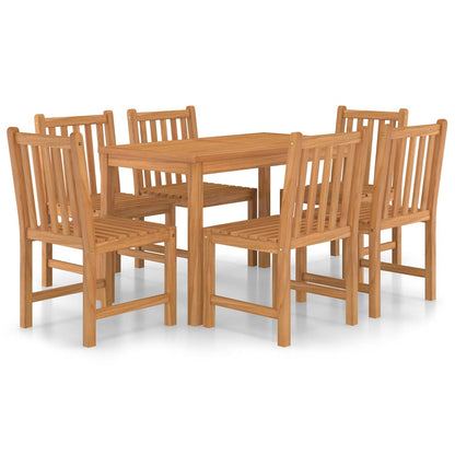vidaXL 7 Piece Garden Dining Set 120x70 cm Solid Teak Wood
