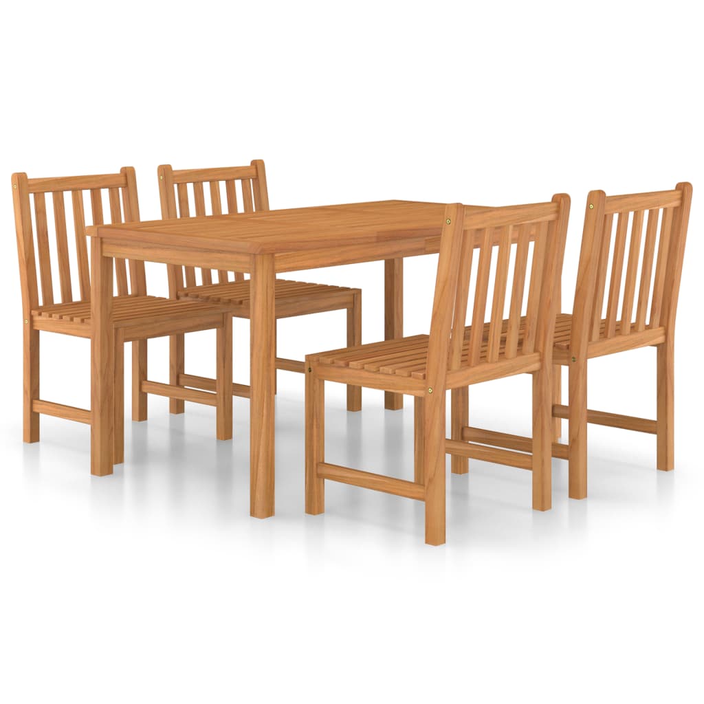 vidaXL Garden Dining Set | Warm wood color | Fine sanded teak hardwood | Medium