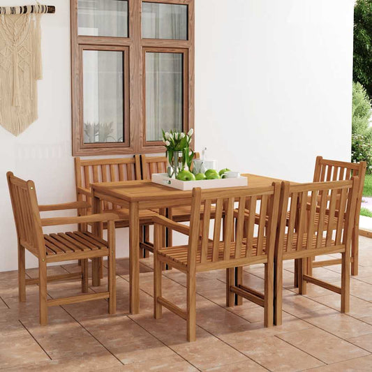 vidaXL Garden Dining Set | Natural Teak | Fine sanded teak hardwood