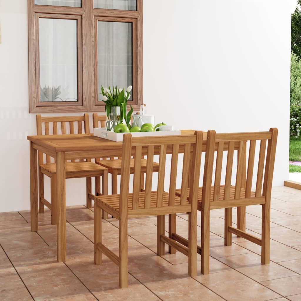 vidaXL Garden Dining Set | Warm Natural Teak | Solid Teak Wood | Durable