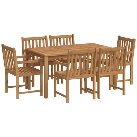 vidaXL 7 Piece Garden Dining Set 150x90 cm Solid Teak Wood